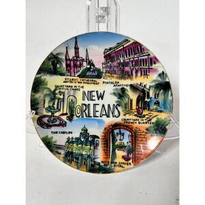 Vintage Souvenir Plate New Orleans Landmarks by Sunsco